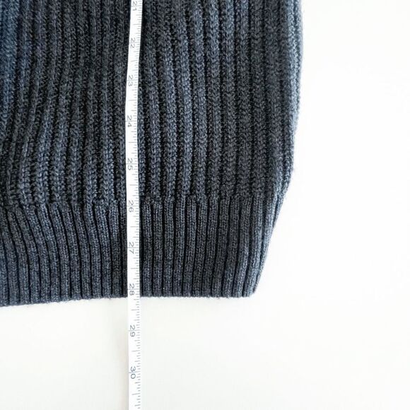 Brocca Mens Mock Neck 1/4 Zip Ribbed Knit Sweater Color Block Wool Size 56 - Picture 4 of 7